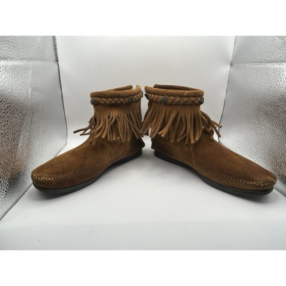 Minnetonka Ankle Boots Moccasins Zip Back Suede Women's SZ 6‎